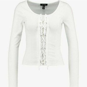New Look Lattice Front Long Sleeve Top 8